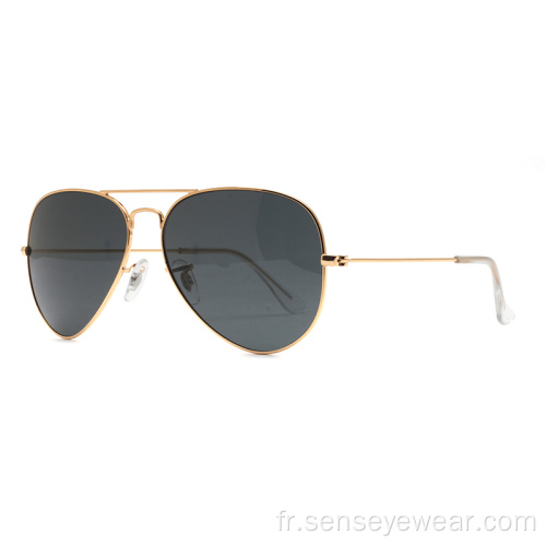 Louces de verres pour hommes en acier inoxydable classiques Lunettes de soleil